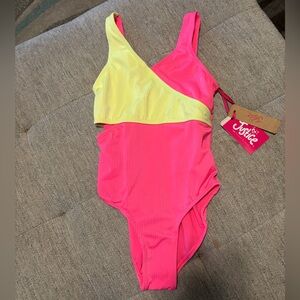Justice Rib Wrap One Piece Swimsuit Sz small 7-8